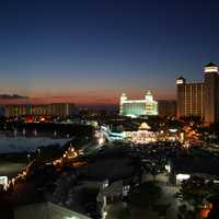 Cityscape of Cancun at Night in Quintana Roo, Mexico