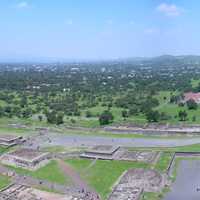 Panoramic view from the summit of the Pyramid of the Sun in Teotihuacan, Mexico