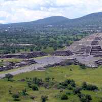 View of the Pyramid of the Moon in Teotihuacan, Mexico