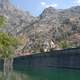 Mountainside landscape with wall on the river in Montenegro