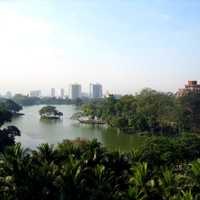 Kandawgyi Lake landscape in Yangon