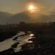 Sunset over the landscape in Kathmandu, Nepal