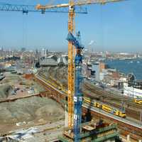 Cranes building in Amsterdam