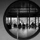 People through a circle at the Japanese Gardens, The Hague, Netherlands