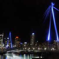 Nighttime skyline and lights in Auckland, New Zealand