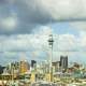 Skyline, sky, and clouds of Auckland, New Zealand