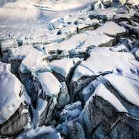 Fractured Snow in Fiordland National Park, New Zealand