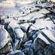 Fractured Snow in Fiordland National Park, New Zealand