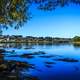 Lake and shoreline landscape of the Clutha River in New Zealand