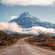 Mountains landscape and road in New Zealand