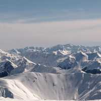 Panorama of the Southern Alps in New Zealand