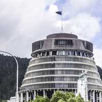 Beehive building in Wellington, New Zealand