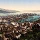 Overlooking the city of Bergen in the 1800s