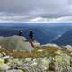 Couple with tent in the Mountains in Norway