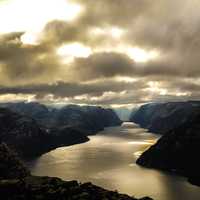 Late Afternoon in Cloudy Norway Fjord