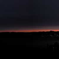 Far Night Time Panoramic View of Trondheim from across the water