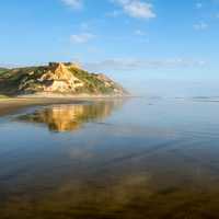 Baylys Beach landscape with water