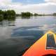 Canoe and landscape on the water