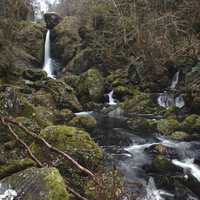 Cascading rapids landscape waterfalls