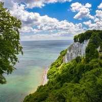 Cliffside with sky and clouds