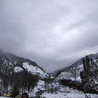 Cloudy winter landscape