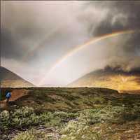 Double Rainbow in the beautiful landscape