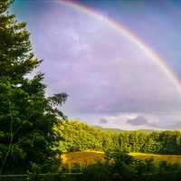 Double Rainbow over the Sky and Forest