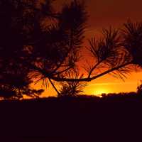 Dusk and sunset in the landscape