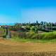 Farm and fields landscape view