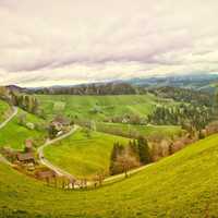 Farm and Hills countryside landscape