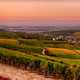 Farms and landscape with morning dawn colors