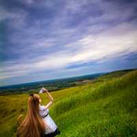 Girl Doll throwing a paper airplane