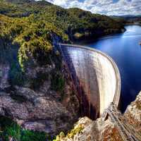 Gordon Dam and beautiful landscape