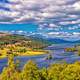 HDR Landscape of river and valley under the sky