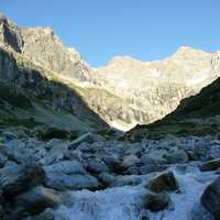 High Mountains and rushing river