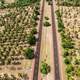 Highway Lanes with landscape bird's eye view