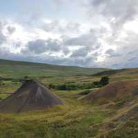 Hills and landscape under clouds