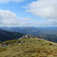 Hilly Landscape with sky and clouds