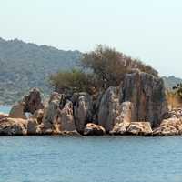 Island landscape in middle of water