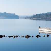 Lake and Dock with calm water