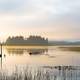 Lake and Marsh Landscape in the Morning