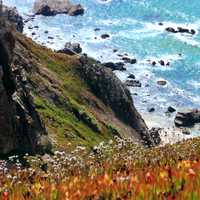 Landscape of the cliffs and the seaside