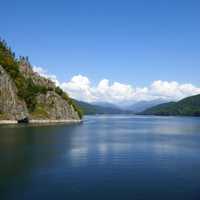 Landscape with river, water, and clouds