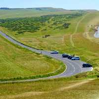 Landscape with road and cliffs 