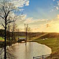 Late afternoon sunlight shining across the landscape