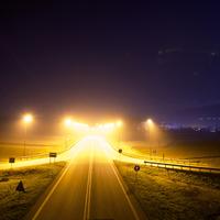 Lights on the highway at night landscape