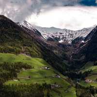 Majestic Mountain Landscape with Valley Below