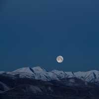 Moon over the mountain landscape
