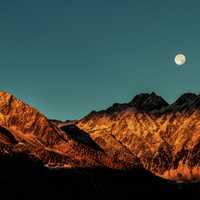 Moon over the Mountain Ridges