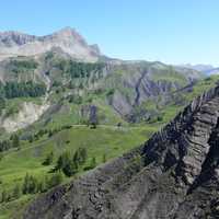 Mountain scenic landscape with green and trees